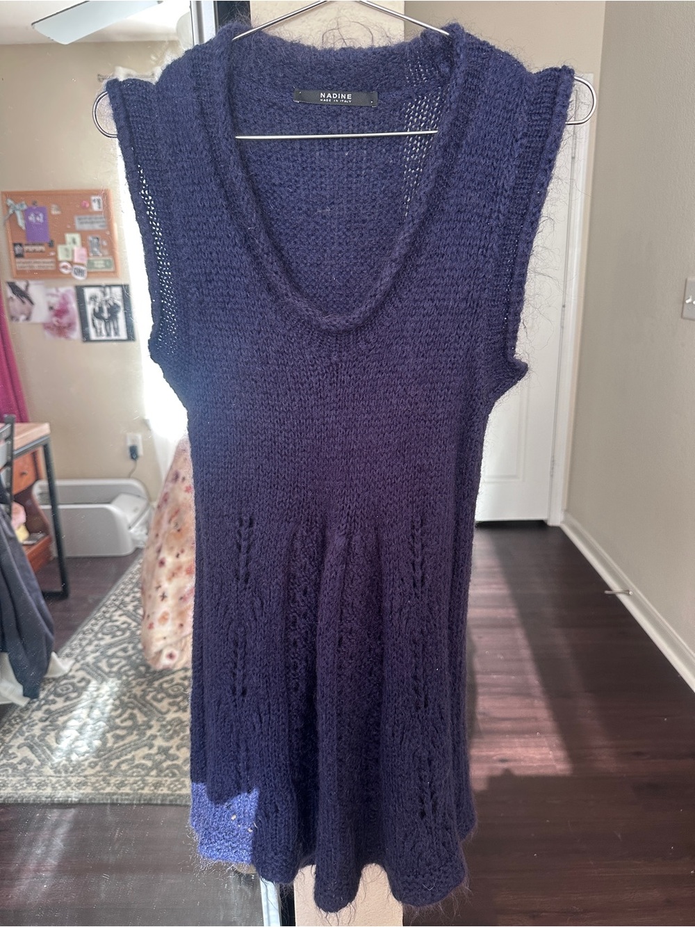Nadine Felted Knit Sleeveless Tunic Dress - Deep Navy